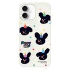 For iPhone 16 Skin Feeling Jelly TPU Hybrid PC Phone Case(Puppy Hat Beige) - 1
