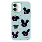 For iPhone 16 Skin Feeling Jelly TPU Hybrid PC Phone Case(Puppy Hat Light Green) - 1