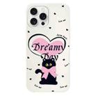 For iPhone 15 Pro Max Skin Feeling Jelly TPU Hybrid PC Phone Case(Love Cat White) - 1