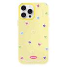 For iPhone 15 Pro Max Skin Feeling Jelly TPU Hybrid PC Phone Case(Color Love Yellow) - 1