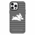 For iPhone 15 Pro Skin Feeling Jelly TPU Hybrid PC Phone Case(Running Puppy Black) - 1