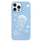 For iPhone 15 Pro Skin Feeling Jelly TPU Hybrid PC Phone Case(Blue Jellyfish) - 1