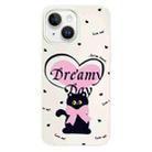 For iPhone 15 Plus Skin Feeling Jelly TPU Hybrid PC Phone Case(Love Cat White) - 1