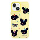 For iPhone 15 Plus Skin Feeling Jelly TPU Hybrid PC Phone Case(Puppy Hat Yellow) - 1