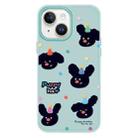 For iPhone 15 Plus Skin Feeling Jelly TPU Hybrid PC Phone Case(Puppy Hat Light Green) - 1