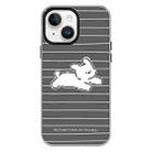 For iPhone 15 Plus Skin Feeling Jelly TPU Hybrid PC Phone Case(Running Puppy Black) - 1