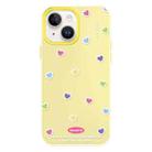 For iPhone 15 Plus Skin Feeling Jelly TPU Hybrid PC Phone Case(Color Love Yellow) - 1