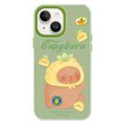 For iPhone 15 Plus Skin Feeling Jelly TPU Hybrid PC Phone Case(Pineapple Capybara Green) - 1