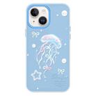 For iPhone 15 Plus Skin Feeling Jelly TPU Hybrid PC Phone Case(Blue Jellyfish) - 1