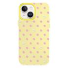 For iPhone 15 Skin Feeling Jelly TPU Hybrid PC Phone Case(Polka Dot Yellow) - 1