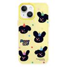 For iPhone 15 Skin Feeling Jelly TPU Hybrid PC Phone Case(Puppy Hat Yellow) - 1