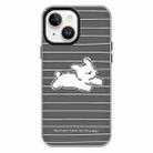 For iPhone 15 Skin Feeling Jelly TPU Hybrid PC Phone Case(Running Puppy Black) - 1