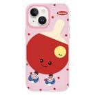 For iPhone 14 Plus Skin Feeling Jelly TPU Hybrid PC Phone Case(Spin Table Tennis Pink) - 1