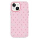 For iPhone 14 Skin Feeling Jelly TPU Hybrid PC Phone Case(Polka Dot Pink) - 1