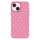 For iPhone 14 Skin Feeling Jelly TPU Hybrid PC Phone Case(Polka Dot Rose Red) - 1