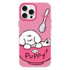 For iPhone 13 Pro Max Skin Feeling Jelly TPU Hybrid PC Phone Case(A Bowl of Puppy Pink) - 1