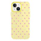 For iPhone 13 Skin Feeling Jelly TPU Hybrid PC Phone Case(Polka Dot Yellow) - 1