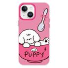 For iPhone 13 Skin Feeling Jelly TPU Hybrid PC Phone Case(A Bowl of Puppy Pink) - 1