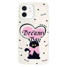 For iPhone 12 Skin Feeling Jelly TPU Hybrid PC Phone Case(Love Cat White) - 1