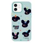 For iPhone 12 Skin Feeling Jelly TPU Hybrid PC Phone Case(Puppy Hat Light Green) - 1