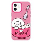 For iPhone 12 Skin Feeling Jelly TPU Hybrid PC Phone Case(A Bowl of Puppy Pink) - 1