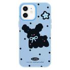 For iPhone 11 Skin Feeling Jelly TPU Hybrid PC Phone Case(Little Black Dog Blue) - 1