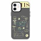 For iPhone 11 Skin Feeling Jelly TPU Hybrid PC Phone Case(Shop Line Draft Black) - 1