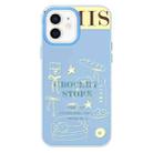 For iPhone 11 Skin Feeling Jelly TPU Hybrid PC Phone Case(Shop Line Draft Blue) - 1