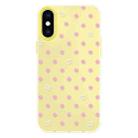 For iPhone X / XS Skin Feeling Jelly TPU Hybrid PC Phone Case(Polka Dot Yellow) - 1