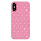 For iPhone X / XS Skin Feeling Jelly TPU Hybrid PC Phone Case(Polka Dot Rose Red) - 1