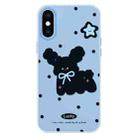 For iPhone X / XS Skin Feeling Jelly TPU Hybrid PC Phone Case(Little Black Dog Blue) - 1