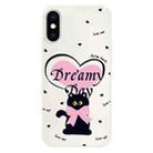 For iPhone X / XS Skin Feeling Jelly TPU Hybrid PC Phone Case(Love Cat White) - 1