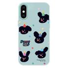 For iPhone X / XS Skin Feeling Jelly TPU Hybrid PC Phone Case(Puppy Hat Light Green) - 1