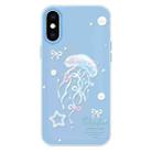 For iPhone X / XS Skin Feeling Jelly TPU Hybrid PC Phone Case(Blue Jellyfish) - 1