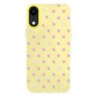 For iPhone XR Skin Feeling Jelly TPU Hybrid PC Phone Case(Polka Dot Yellow) - 1