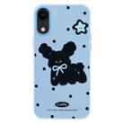 For iPhone XR Skin Feeling Jelly TPU Hybrid PC Phone Case(Little Black Dog Blue) - 1