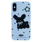 For iPhone XS Max Skin Feeling Jelly TPU Hybrid PC Phone Case(Little Black Dog Blue) - 1