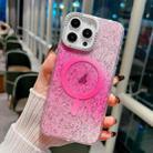 For iPhone 16 Pro Blink Series Metal Lens Frame MagSafe Magnetic IMD Phone Case(Pink) - 1