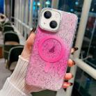 For iPhone 15 Blink Series Metal Lens Frame MagSafe Magnetic IMD Phone Case(Pink) - 1