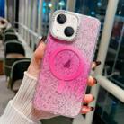 For iPhone 14 Blink Series Metal Lens Frame MagSafe Magnetic IMD Phone Case(Pink) - 1