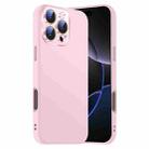 For iPhone 16 Pro Max Nano Lens Cover Liquid Silicone Phone Case(Pink) - 1