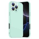 For iPhone 16 Pro Max Nano Lens Cover Liquid Silicone Phone Case(Light Cyan) - 1