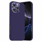 For iPhone 16 Pro Max Nano Lens Cover Liquid Silicone Phone Case(Dark Purple) - 1