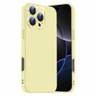 For iPhone 16 Pro Nano Lens Cover Liquid Silicone Phone Case(Yellow) - 1