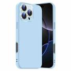 For iPhone 16 Pro Nano Lens Cover Liquid Silicone Phone Case(Light Blue) - 1