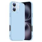 For iPhone 16 Plus Nano Lens Cover Liquid Silicone Phone Case(Light Blue) - 1