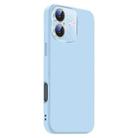 For iPhone 16 Plus Nano Lens Cover Liquid Silicone Phone Case(Light Blue) - 2