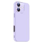 For iPhone 16 Plus Nano Lens Cover Liquid Silicone Phone Case(Light Purple) - 2