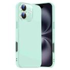 For iPhone 16 Plus Nano Lens Cover Liquid Silicone Phone Case(Light Cyan) - 1