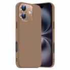 For iPhone 16 Plus Nano Lens Cover Liquid Silicone Phone Case(Desert Gold) - 1